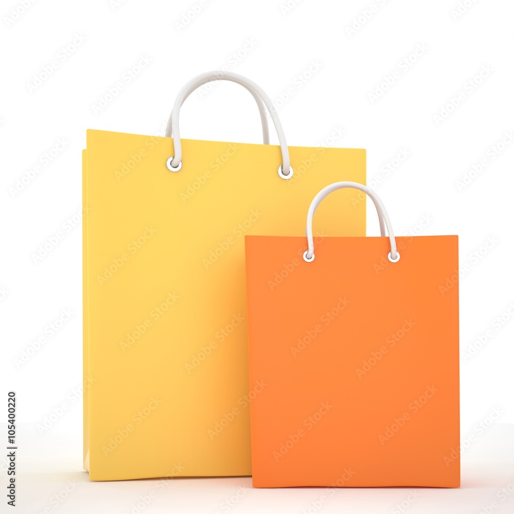 Paper Shopping Bags isolated on white background Paper Shopping Bags isolated on white background