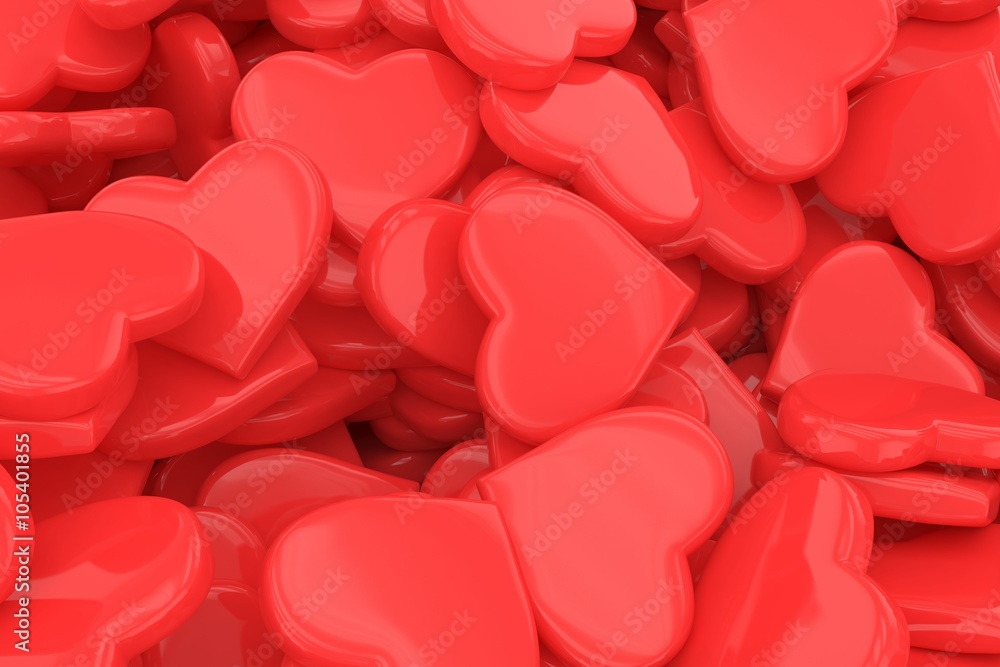3d background made from many hearts