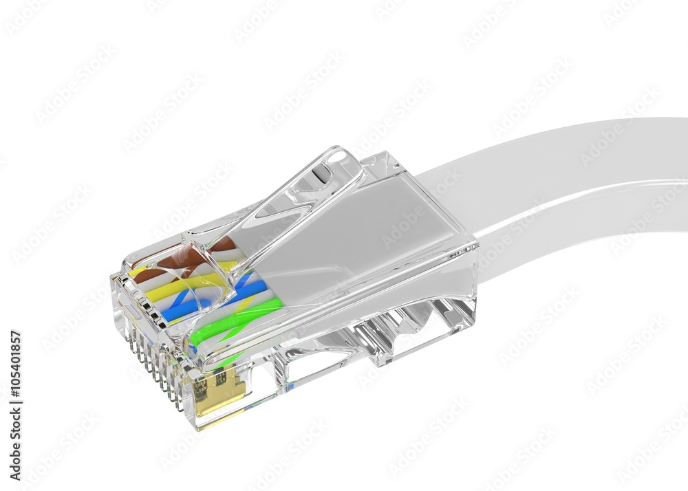 wire rj-45 on a white background, isolated wire rj-45 on a white background, isolated