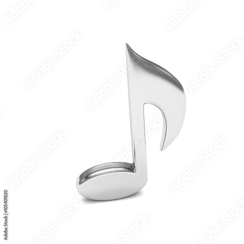 music note 3D, on white