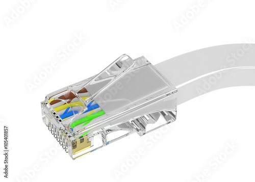 wire rj-45 on a white background, isolated