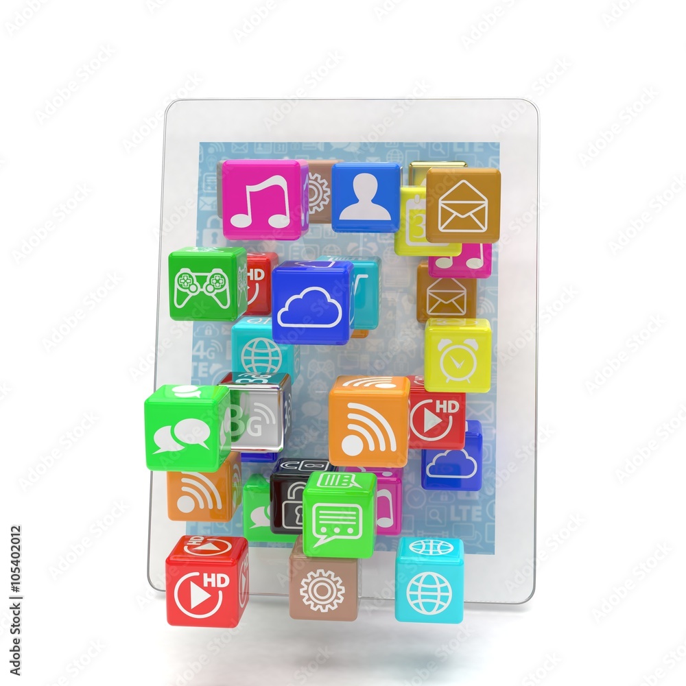 icon app fall in tablet pc icon app fall in tablet pc