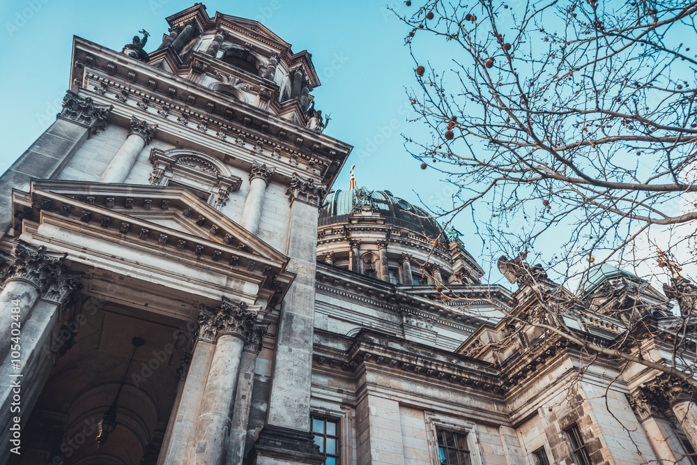 Extreme low angle view of the Berlin Cathedral
