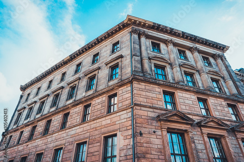 Sandstone color neoclassical building