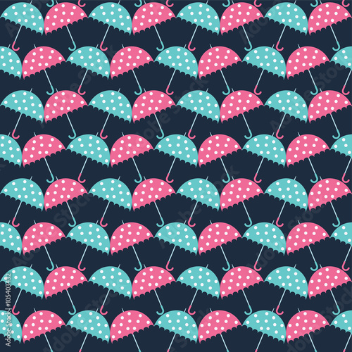 Seamless vector background with decorative umbrellas. Print. Cloth design, wallpaper.