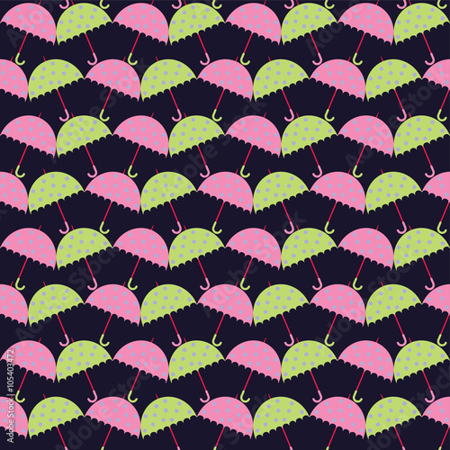 Seamless vector background with decorative umbrellas. Print. Cloth design, wallpaper.