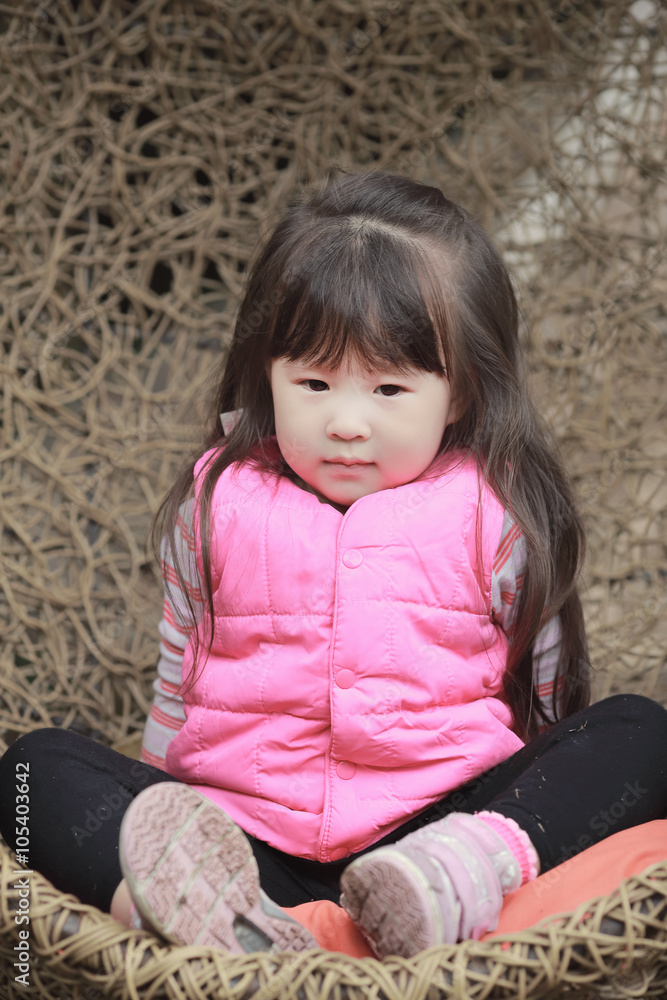 little girl having fun on a swing outdoor retro little girl having fun on a swing outdoor retro