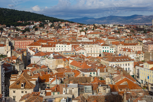 Red roofs of old town of Split, Croatia