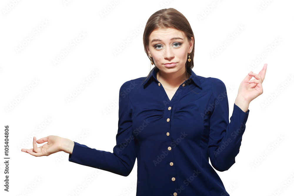 complaining with raised hands