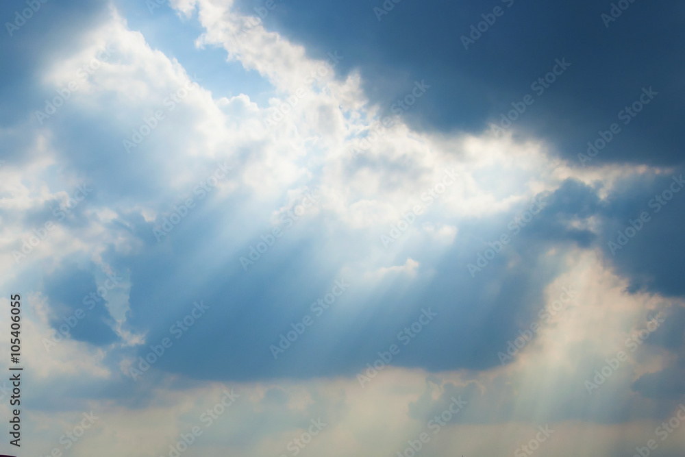 Clouds with sunbeam Clouds with sunbeam
