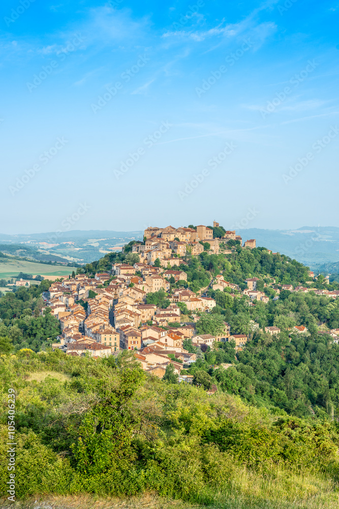 Cordes-sur-Ciel, France from eastern viewpoint