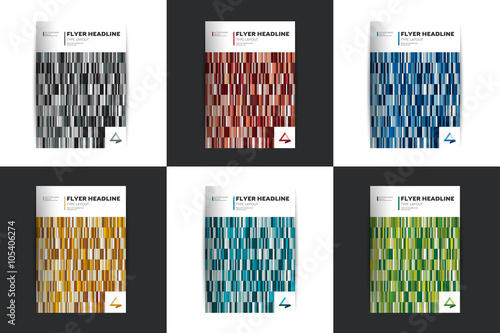 Brochure, flyer, annual report cover design. Various color templates.