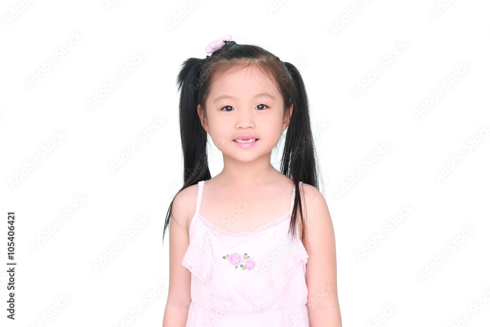 Cute little girl on white background Cute little girl on white background