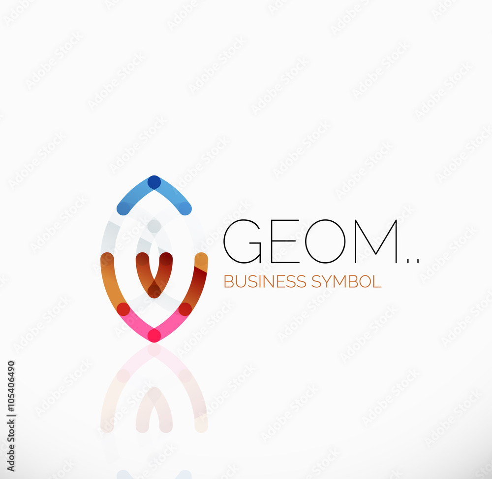 Obraz premium Logo, linear abstract geometric icon