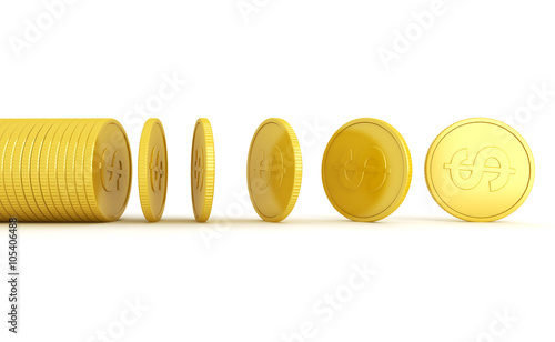 gold coin isolated on white background
