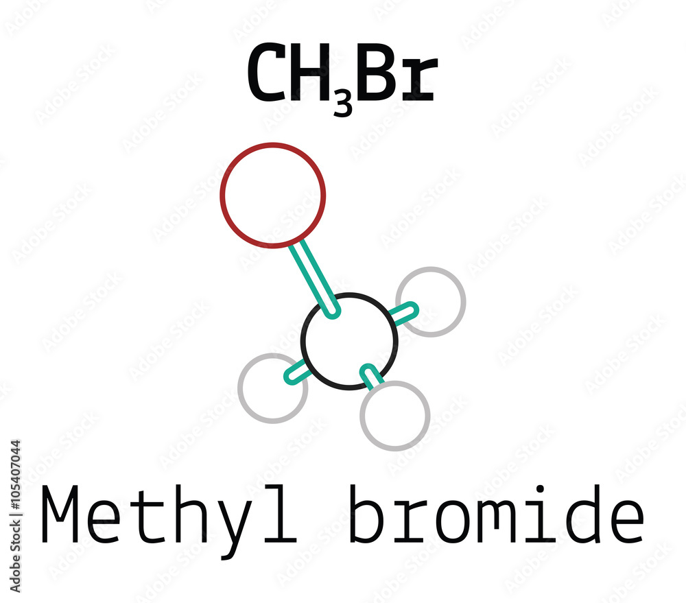 CH3Br methyl bromide molecule CH3Br methyl bromide molecule