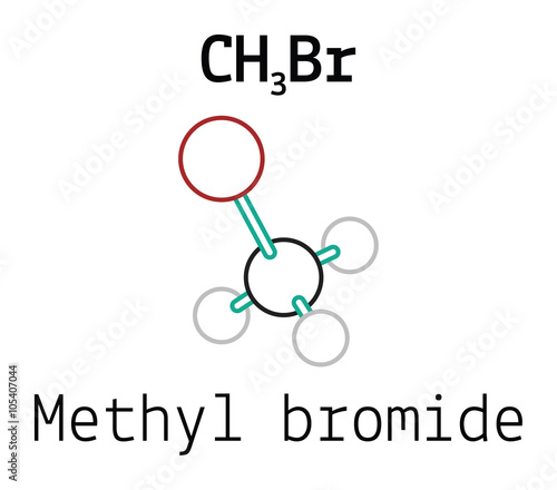 CH3Br methyl bromide molecule