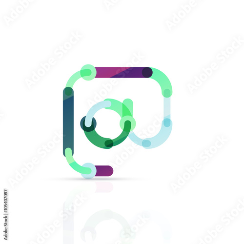 Vector email business symbol, or at sign logo. Linear minimalistic flat icon design