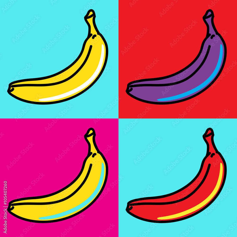The composition of bananas in the style of Andy Warhol Fotografia, Obraz na  Posters.sk