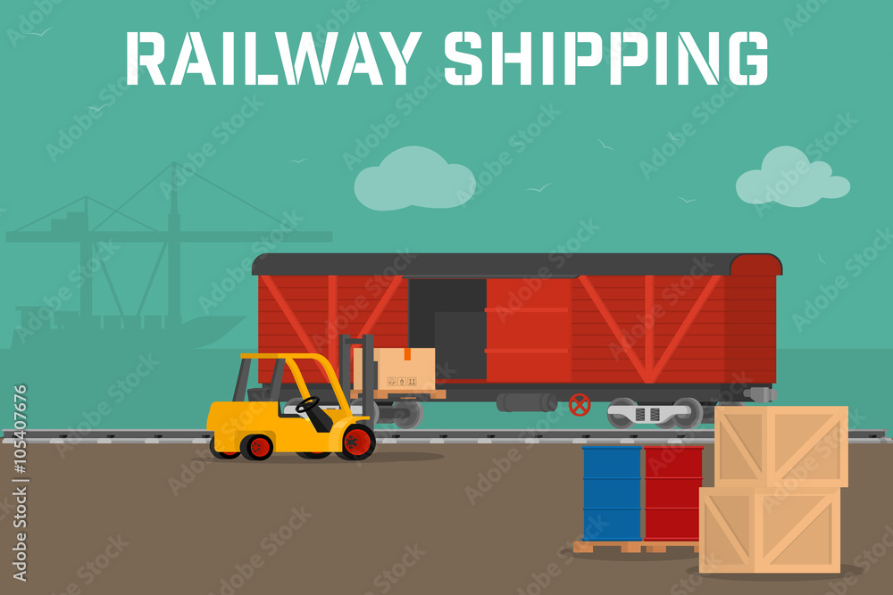 Fototapeta premium Railway logistic concept transport delivery service