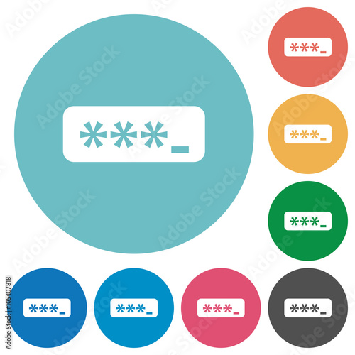 Flat typing password icons