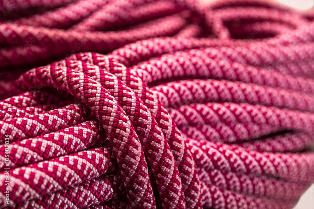 Winded climbing rope.