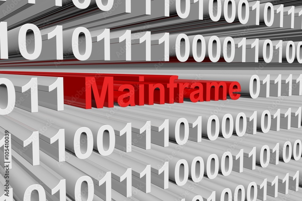 mainframe presented in the form of binary code
