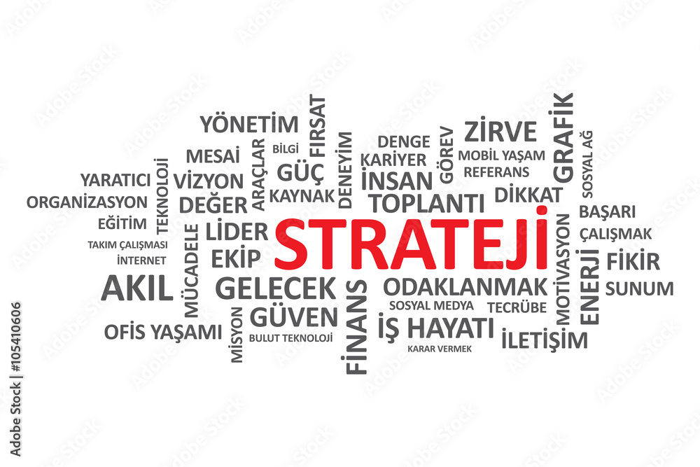 Strateji - İş Dünyasındaki önemli Kelime ve Kavramlardan oluşan tipografi grafik çalışması. Strateji - İş Dünyasındaki önemli Kelime ve Kavramlardan oluşan tipografi grafik çalışması.
