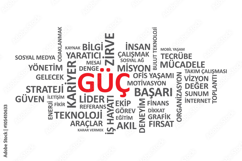 Güç - İş Dünyasındaki önemli Kelime ve Kavramlardan oluşan tipografi grafik çalışması. Güç - İş Dünyasındaki önemli Kelime ve Kavramlardan oluşan tipografi grafik çalışması.