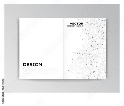 White template of brochure with abstract elements