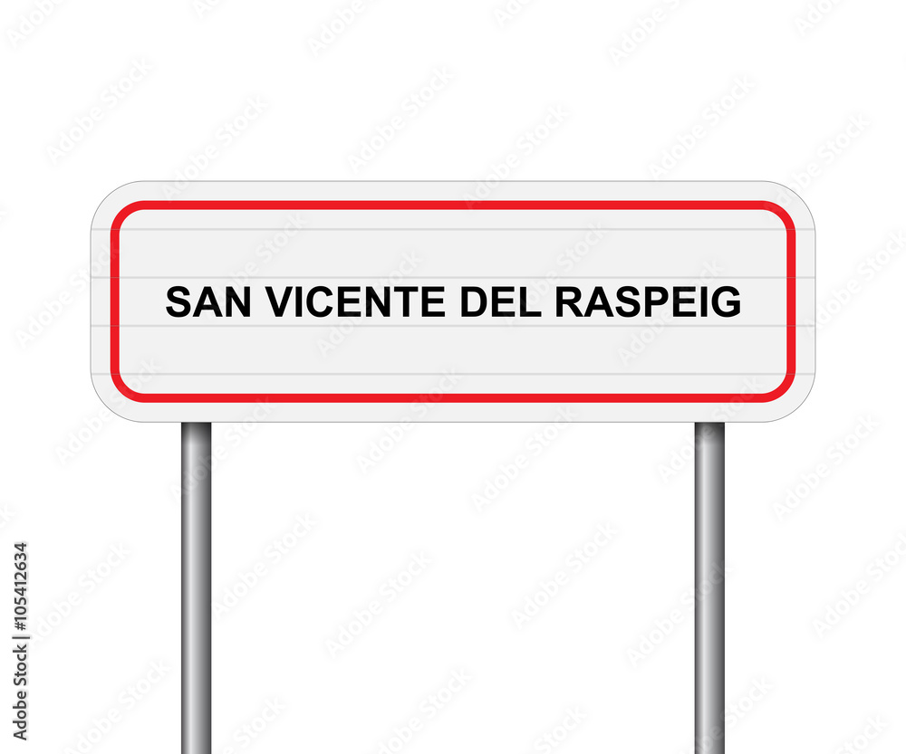 Welcome to San Vicente del Raspeig Spain road sign vector Welcome to San Vicente del Raspeig Spain road sign vector