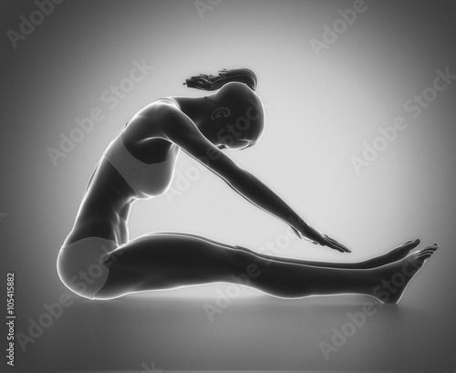 Work out and fitness concept - streching and yoga