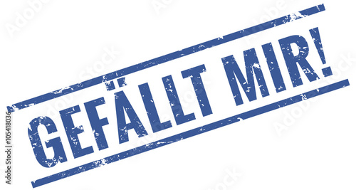 Gefällt mir Stempel blau