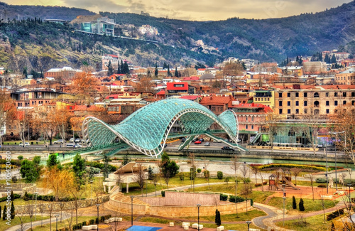 Bridge of Peace in Tbilisi, Georgia photo