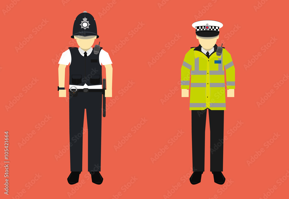 Naklejka premium vector illustration of United kingdom police officer character