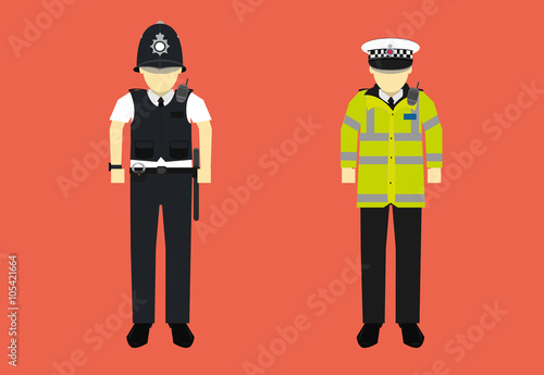 vector illustration of United kingdom police officer character