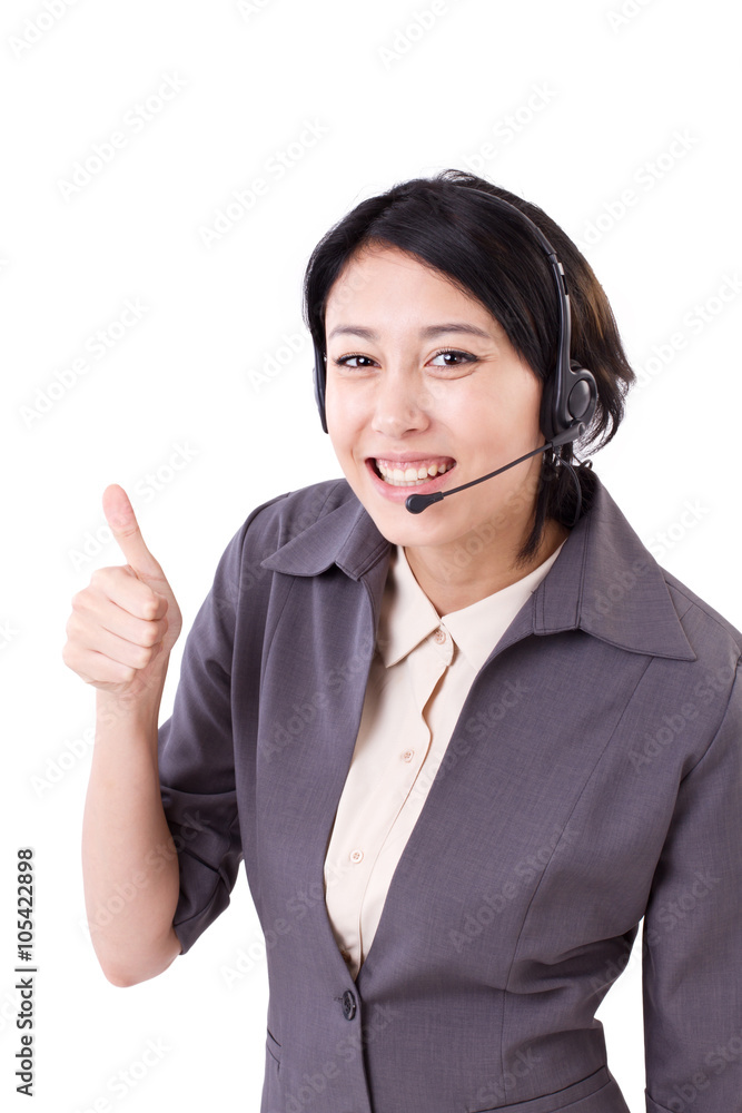 happy, smiling business woman showing thumb up gesture with head happy, smiling business woman showing thumb up gesture with head