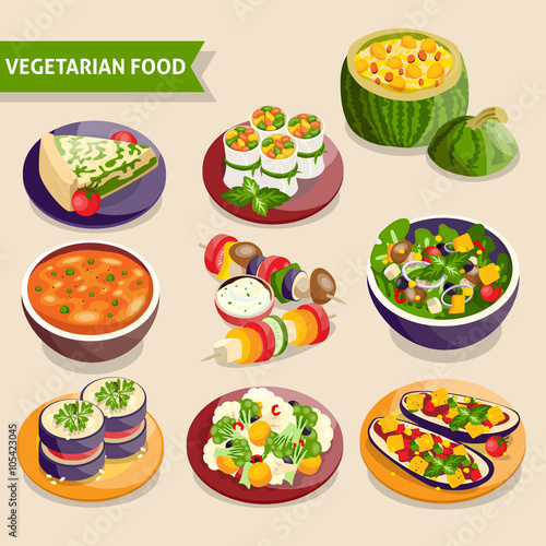 Vegetarian dishes set