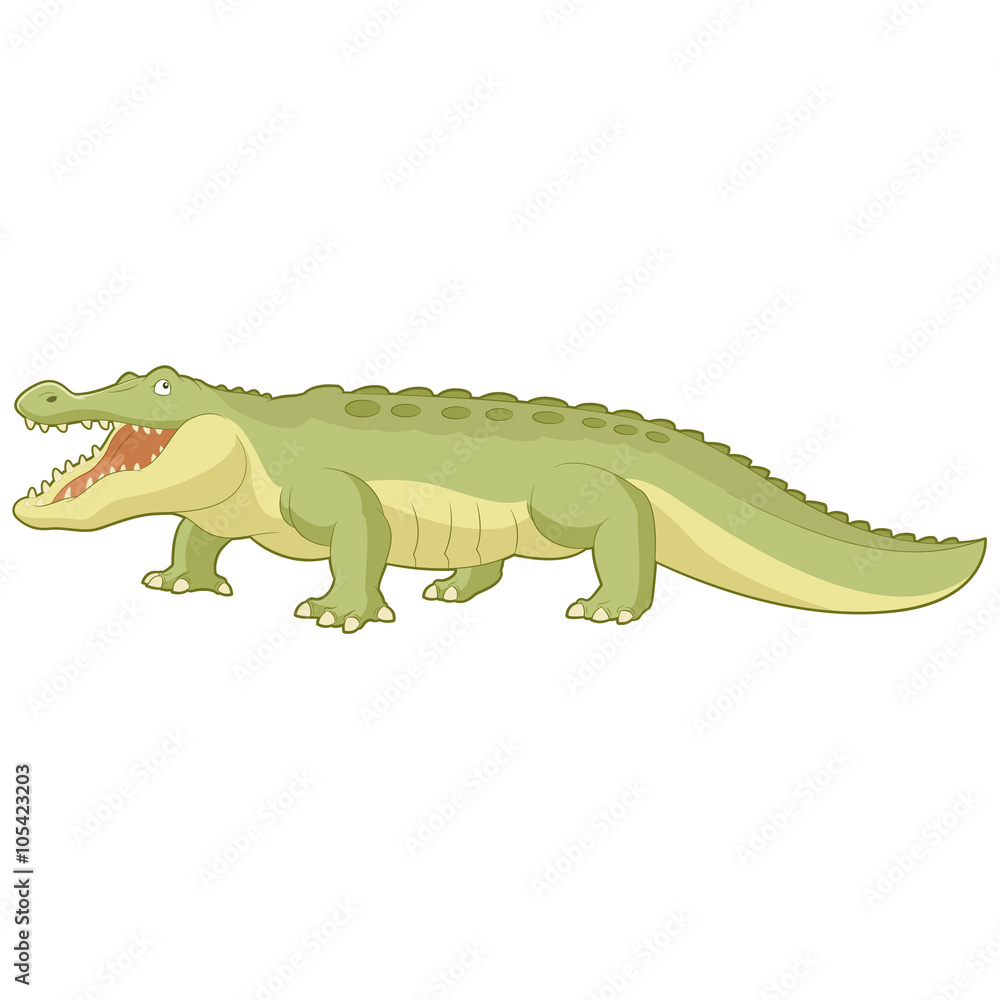 Fototapeta premium Cartoon green alligator