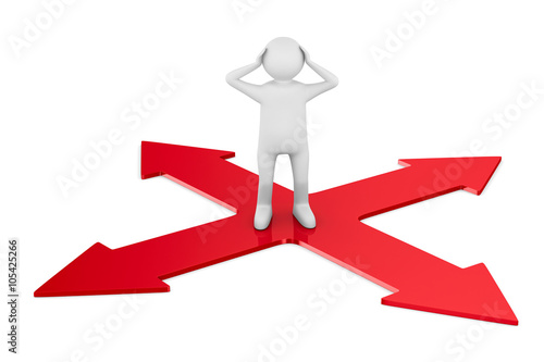 Way choice. Isolated 3D image