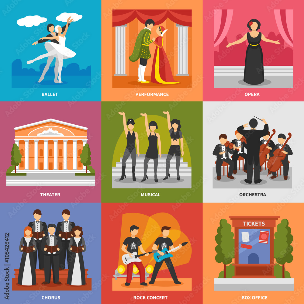 Obraz premium Theatre Compositions 3x3 Design Concept