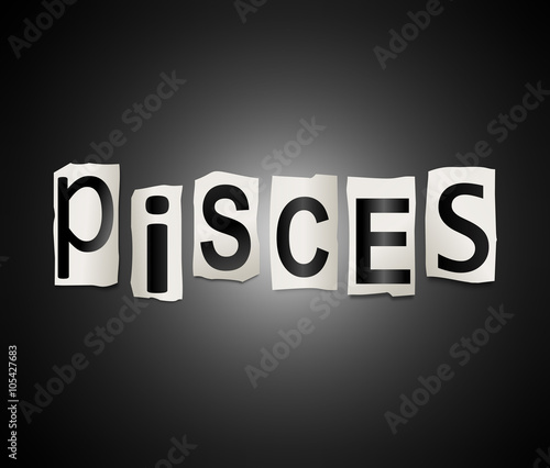 Pisces word concept.