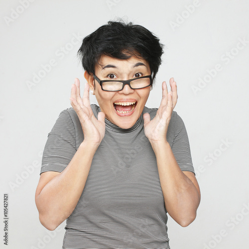 Tablou pe pânză shocked woman