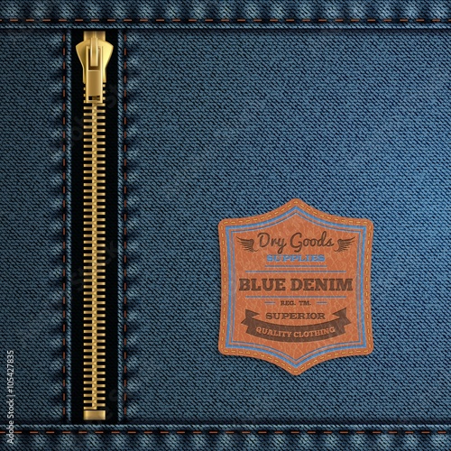 Zipper Denim Background