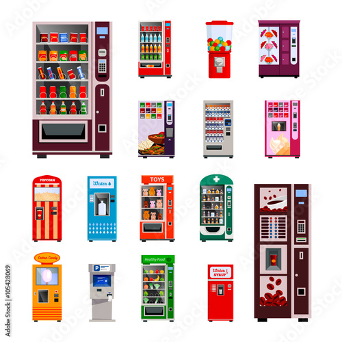Vending Machines Icons Set 
