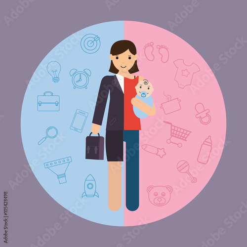 businesswoman and mother, career and motherhood divided