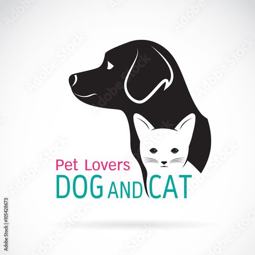 Vector image of an dog and cat design on a white background