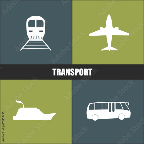 transport icon blue and green background