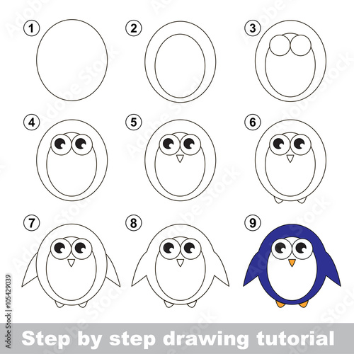 Drawing tutorial. How to draw a Penguin