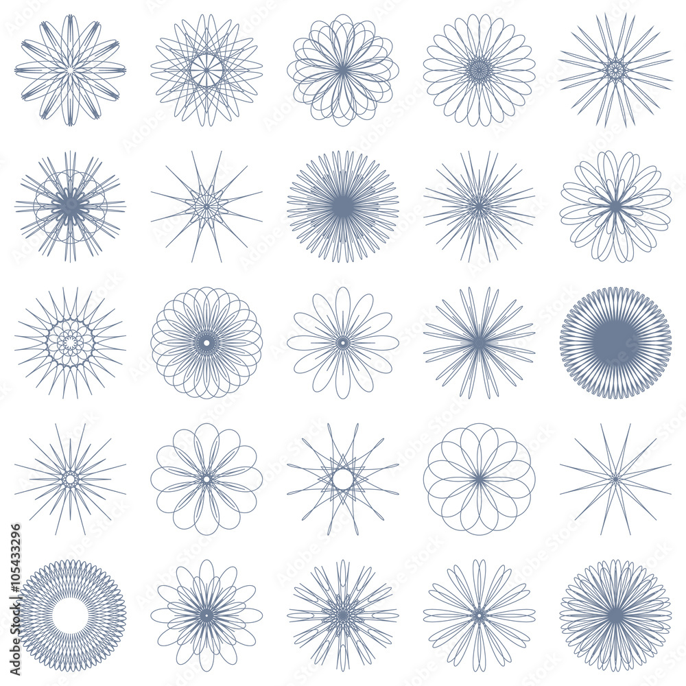 set of symmetric one-color patterns. set of symmetric one-color patterns.